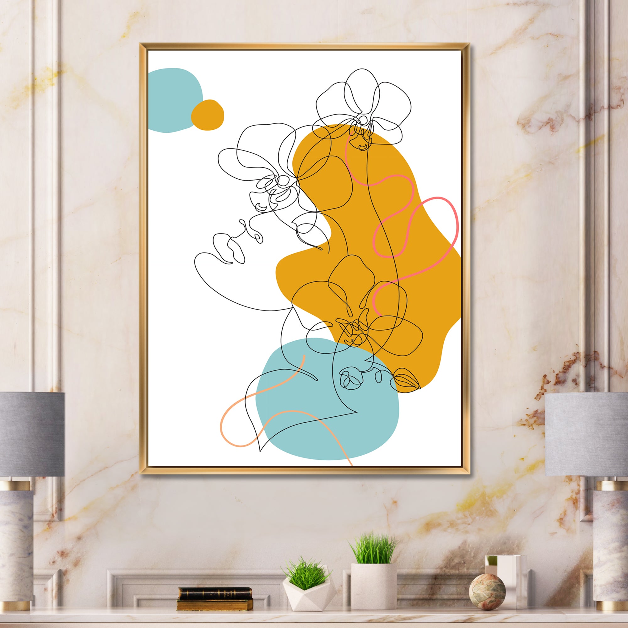 Beautiful Woman One Line Drawing