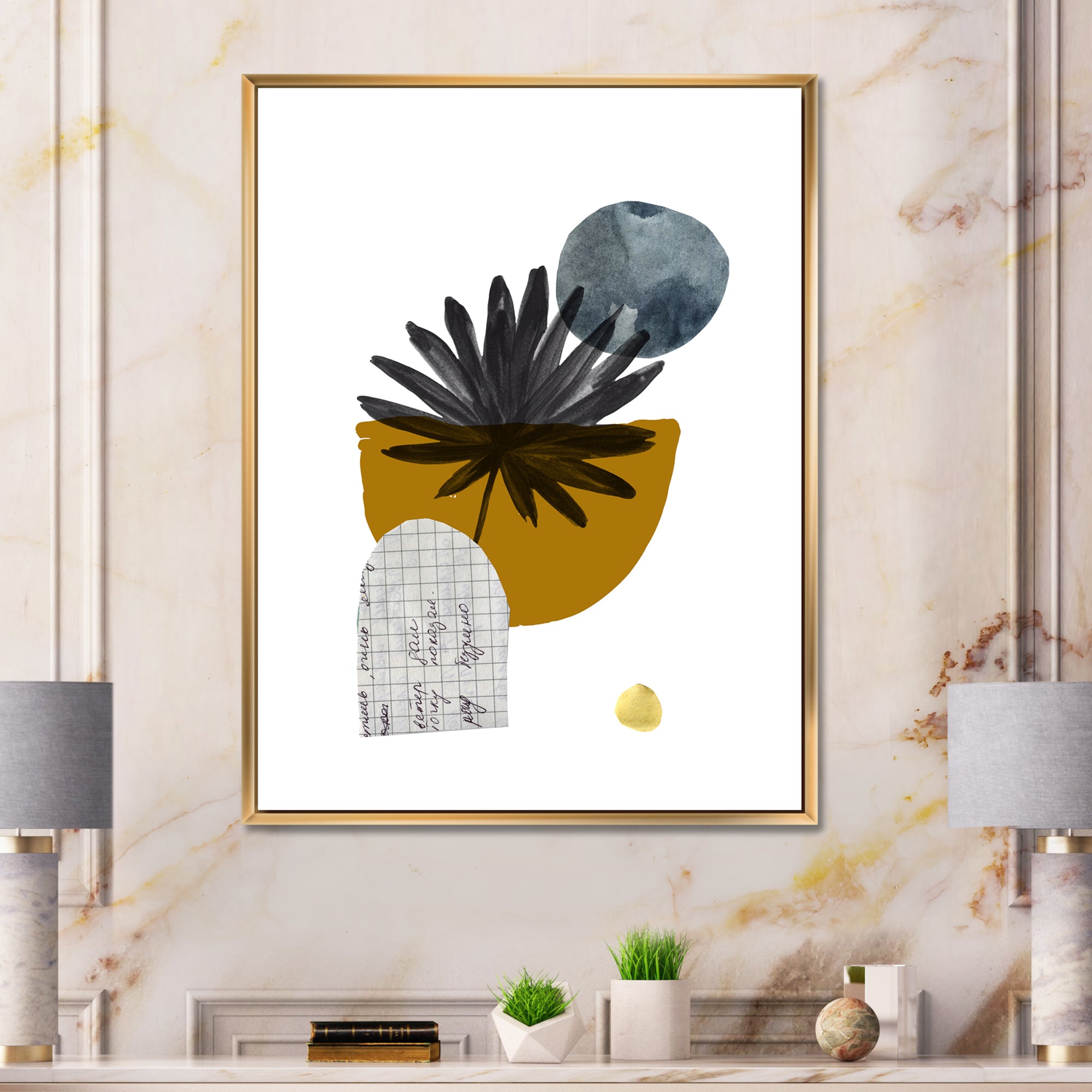 Tropical Palm Leaf & Abstract Geometry Shapes I