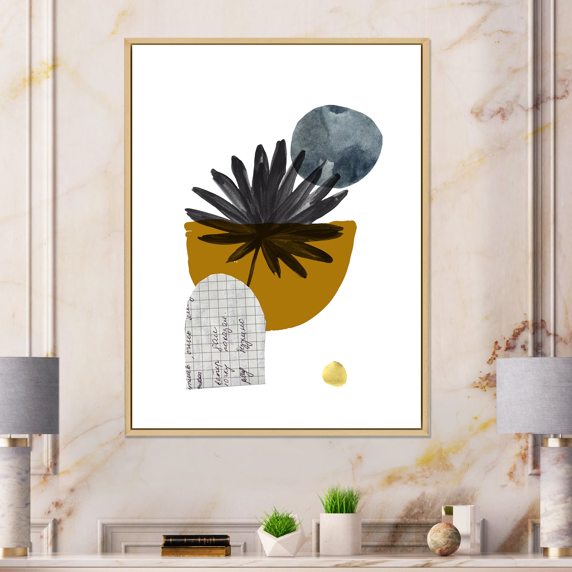 Tropical Palm Leaf & Abstract Geometry Shapes I