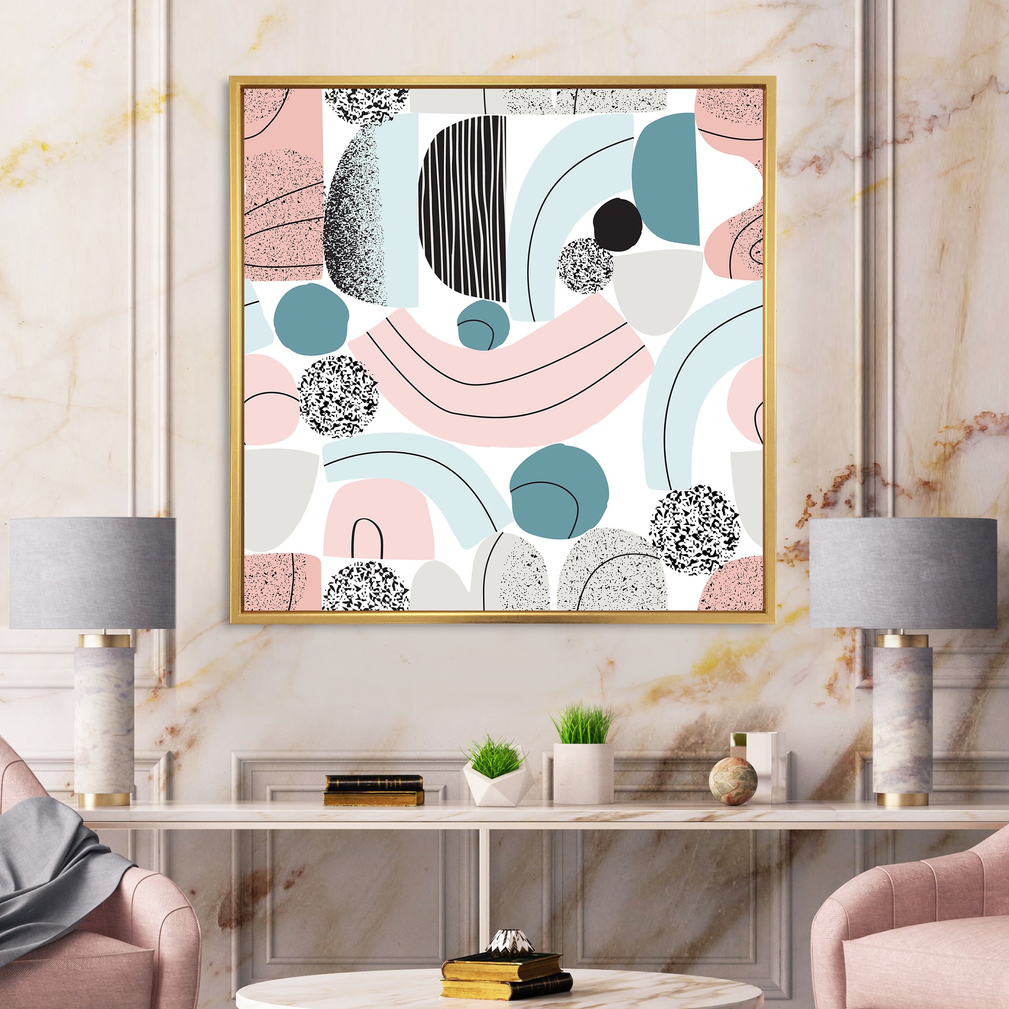 Colorful Art Collage In Pastel Colors