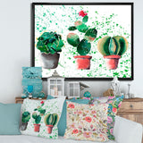 Three Cacti In Clay Pots