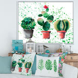 Three Cacti In Clay Pots