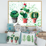 Three Cacti In Clay Pots