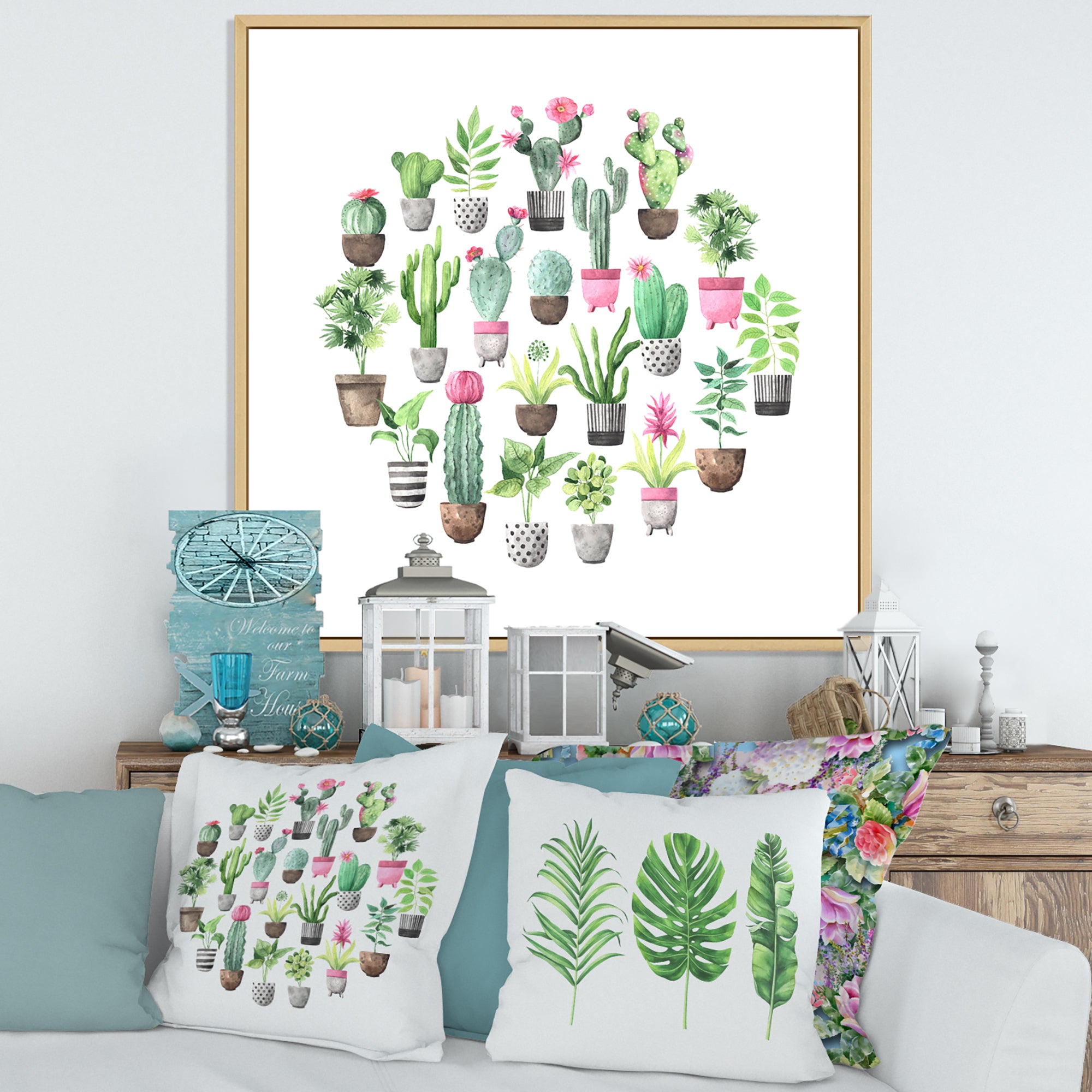 Cacti In Ceramic Pots In Gentle Tones II