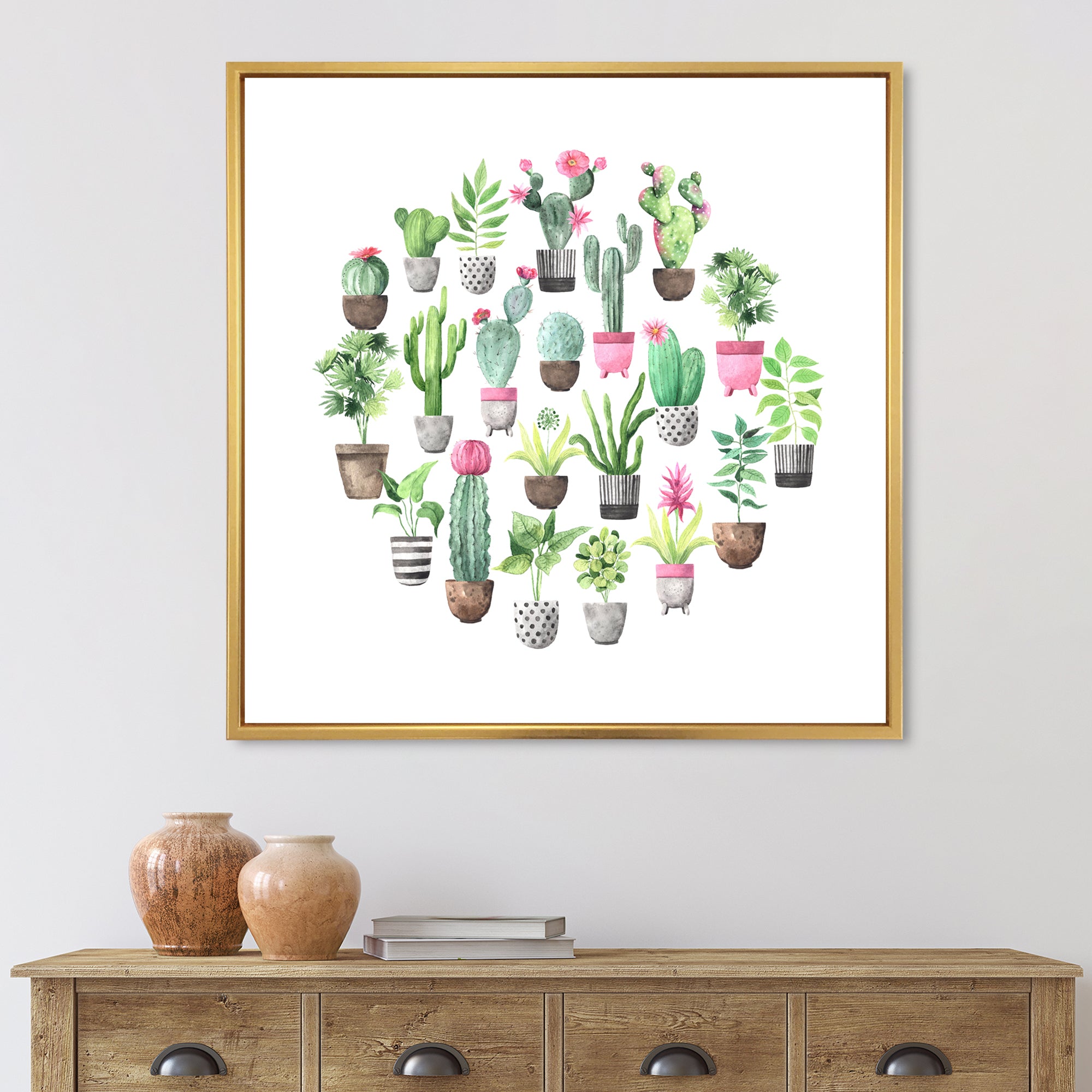 Cacti In Ceramic Pots In Gentle Tones II