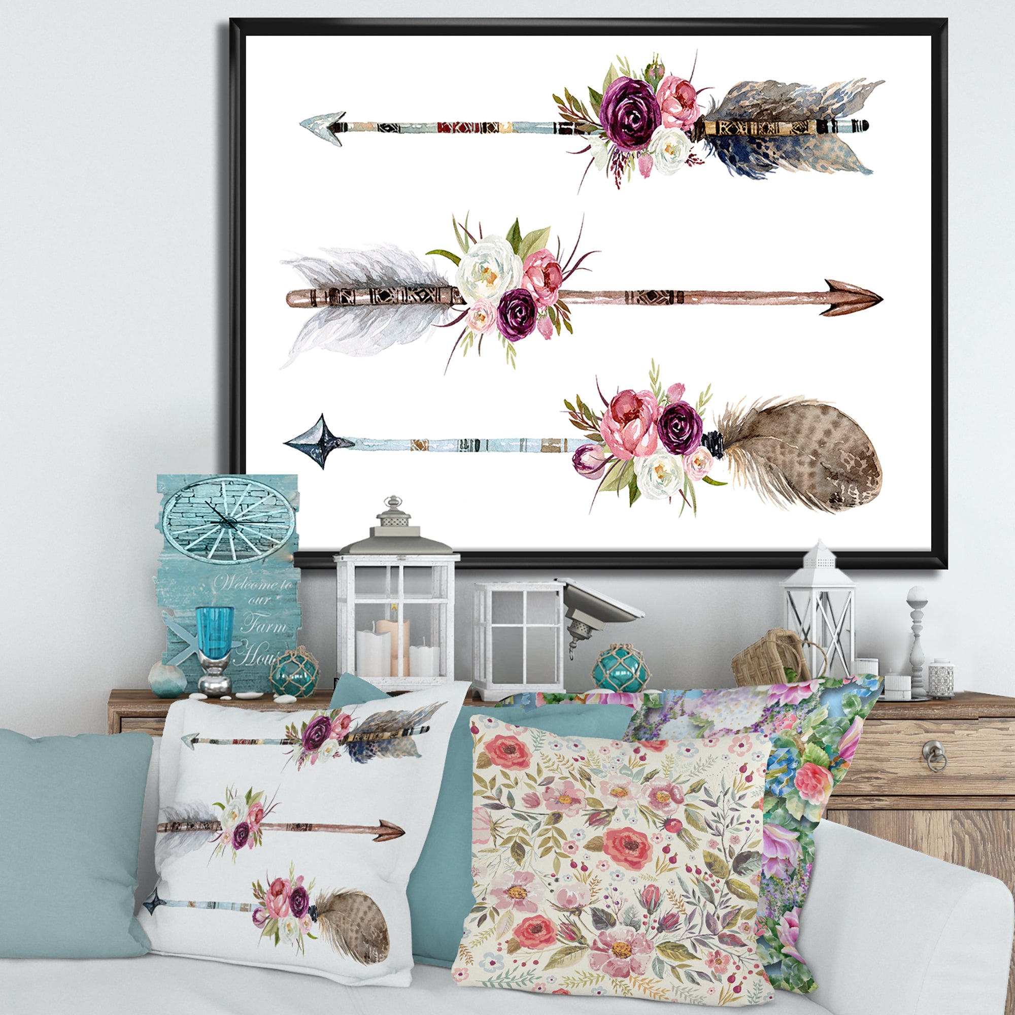 Ethnic Feathers and Flowers On Native Arrows III