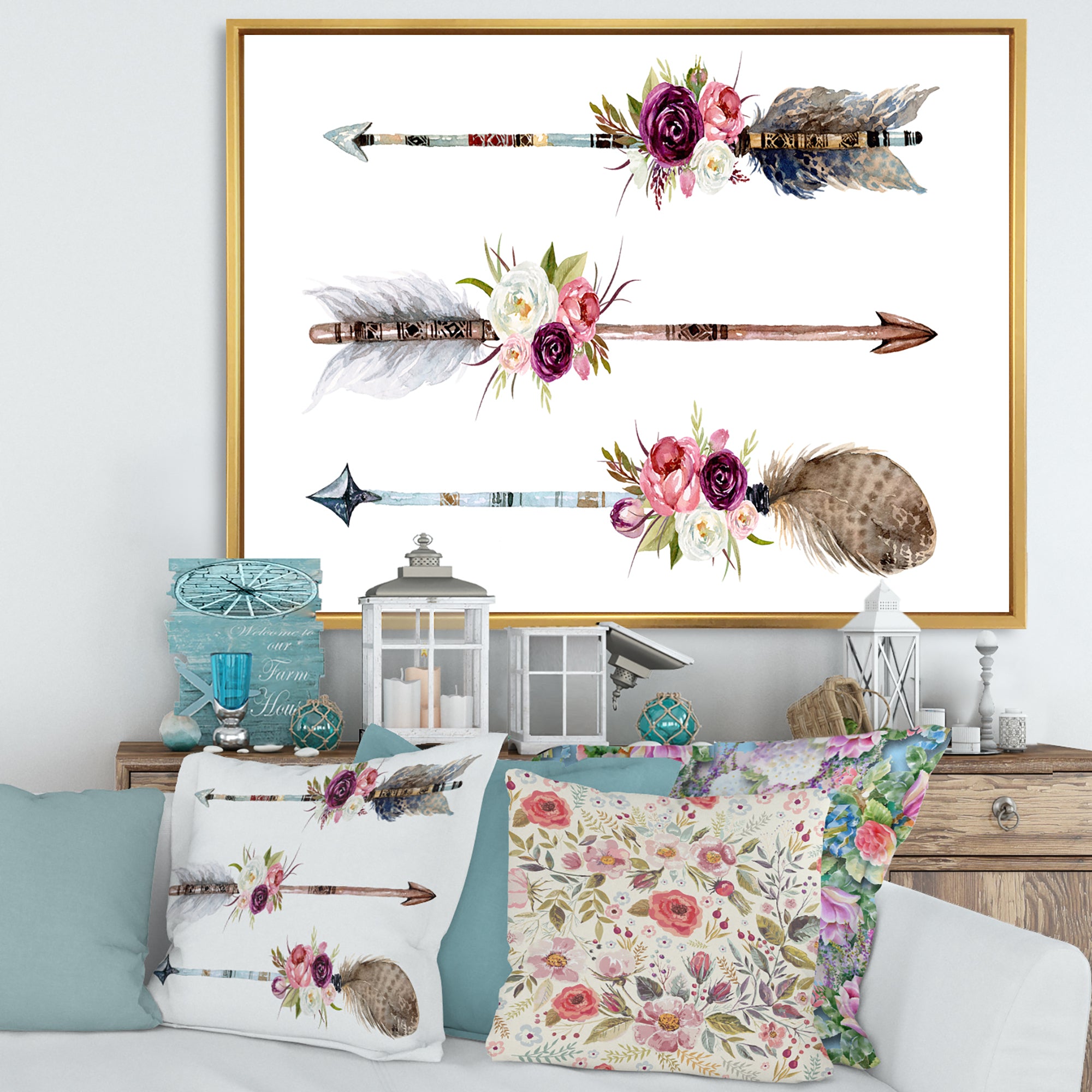 Ethnic Feathers and Flowers On Native Arrows III