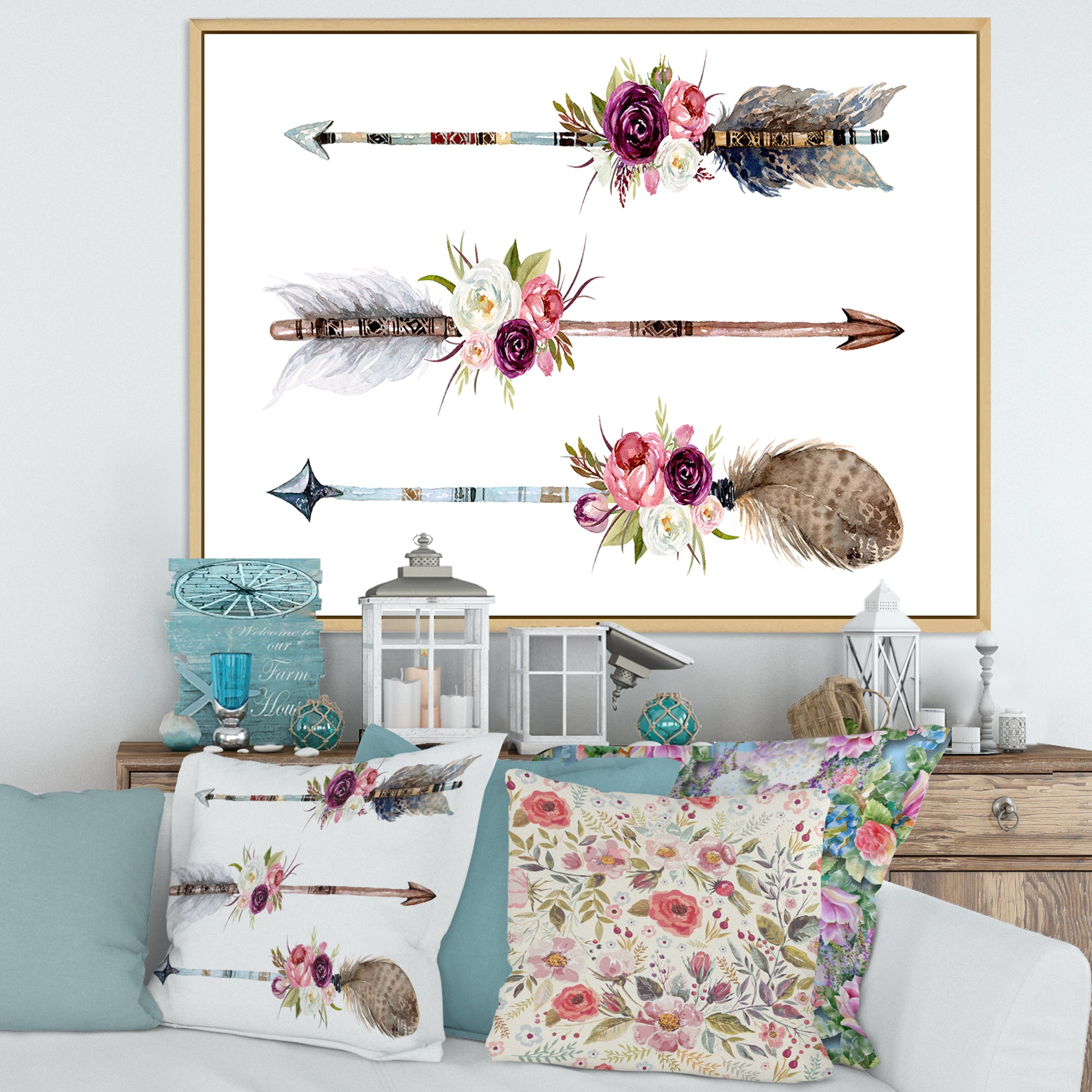 Ethnic Feathers and Flowers On Native Arrows III