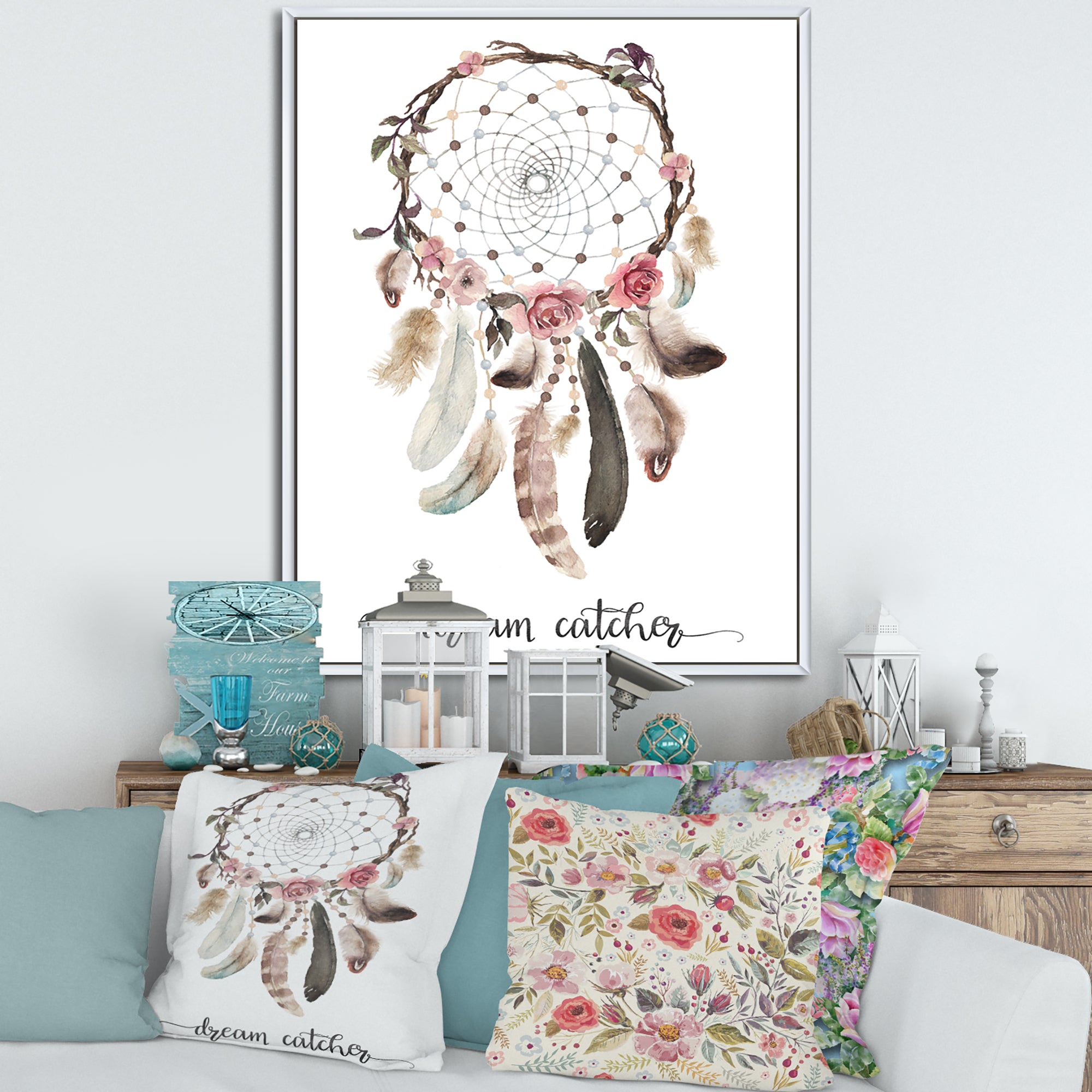 Dream Catcher With Ethnic Feathers