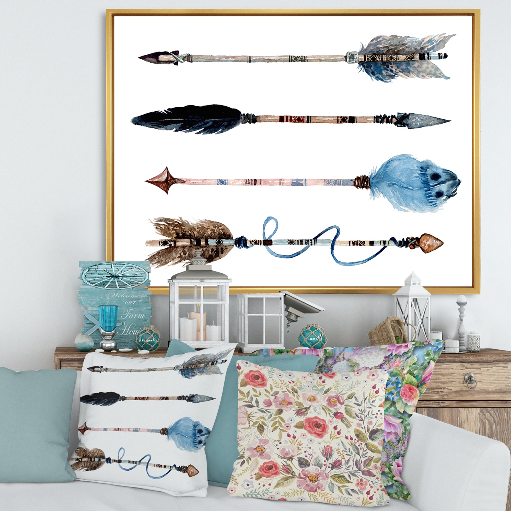 Ethnic Feathers and Flowers On Native Arrows IV