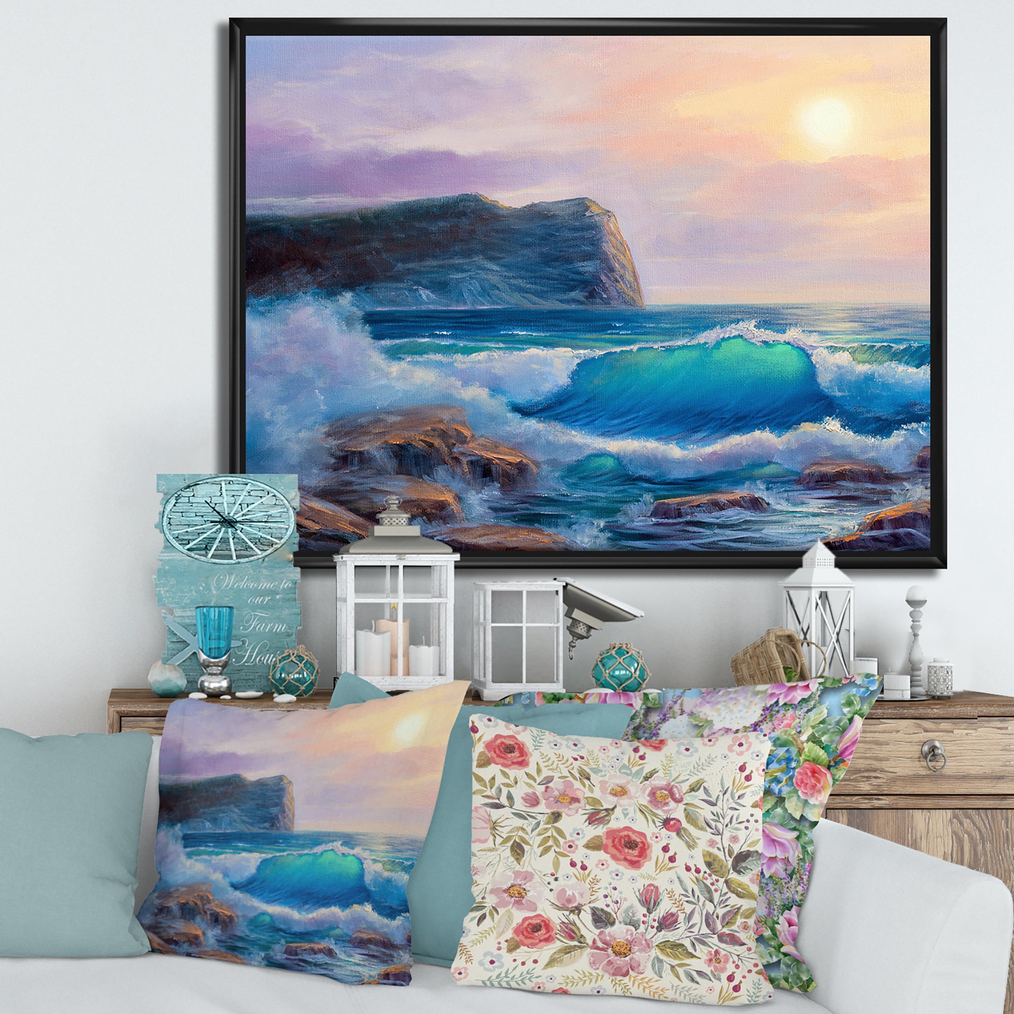 Blue Waves Breaking At The Beach III