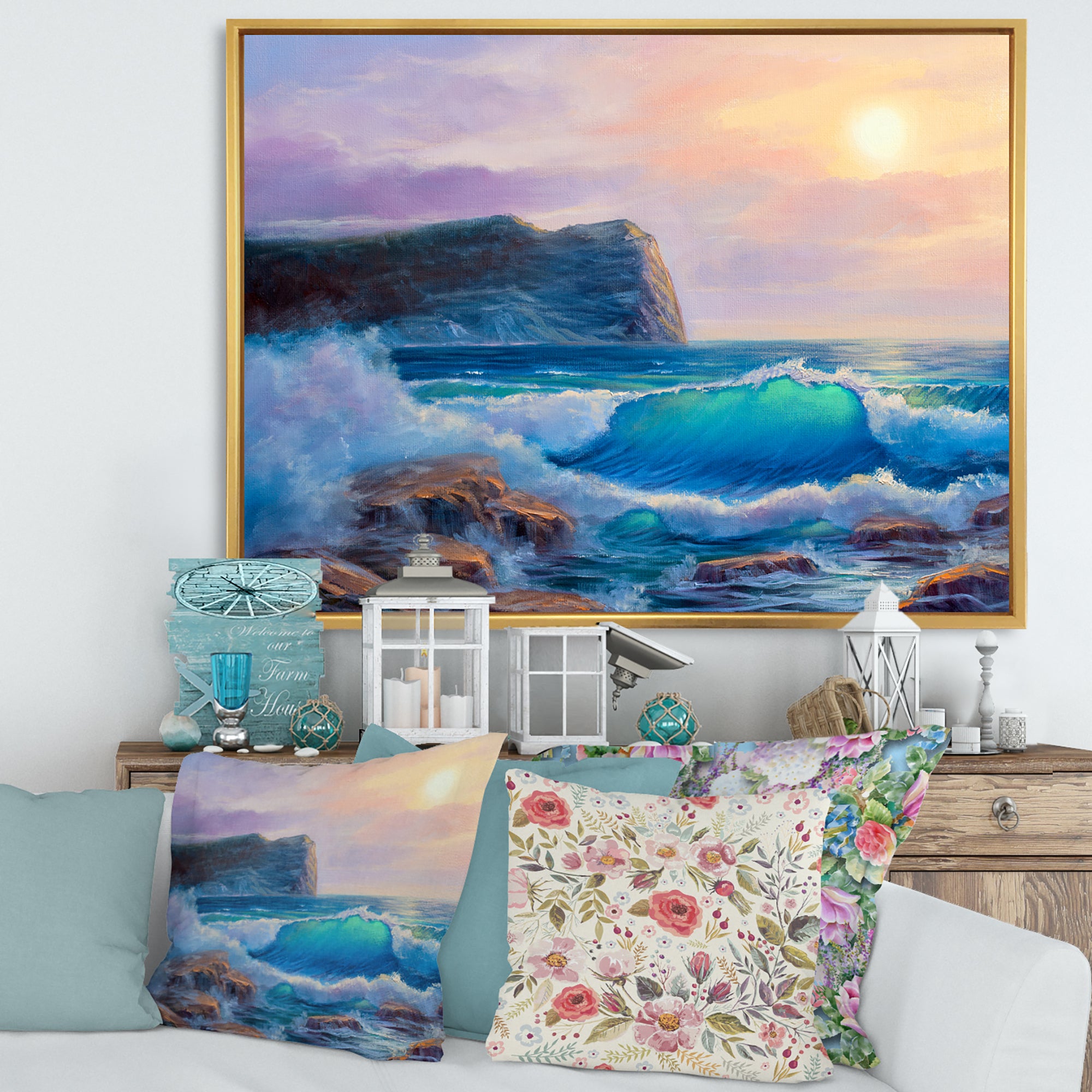 Blue Waves Breaking At The Beach III