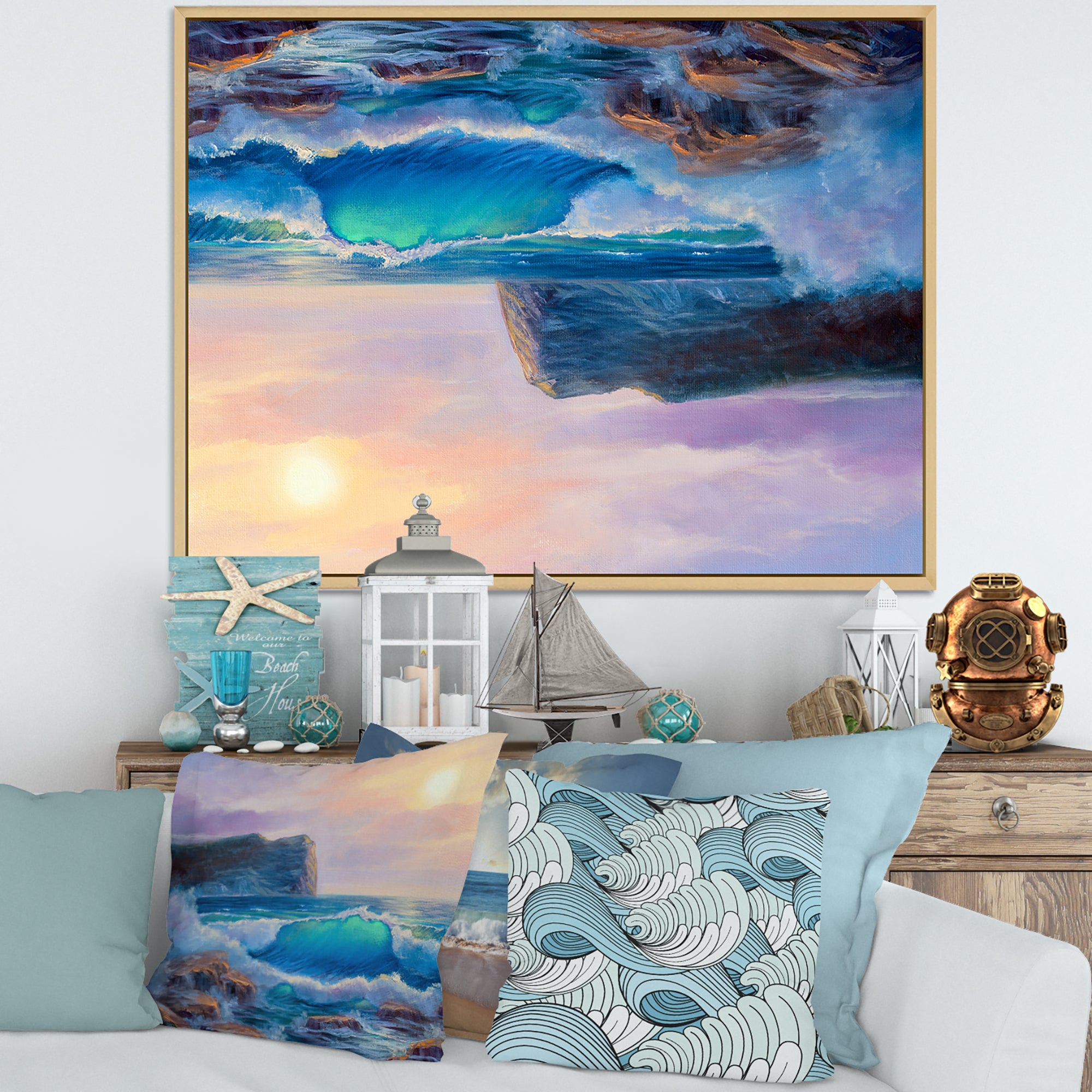 Blue Waves Breaking At The Beach III