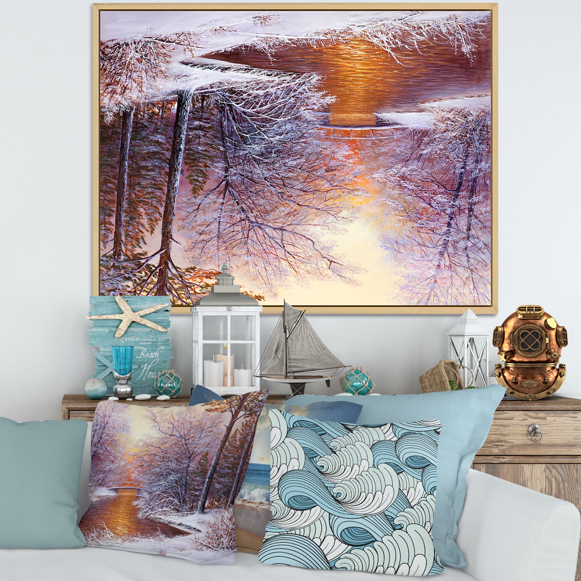 Christmas Forest With River and Trees II