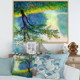 Summer Forest With River and Waterfall