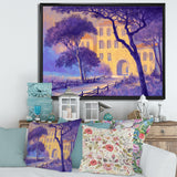 Street Landscape On Footpath & Trees In A City