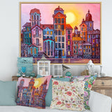 Street Scene In Old Town With Colorful Buildings