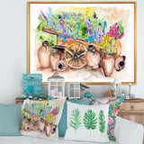 Lavender Flowers On Ancient Cart