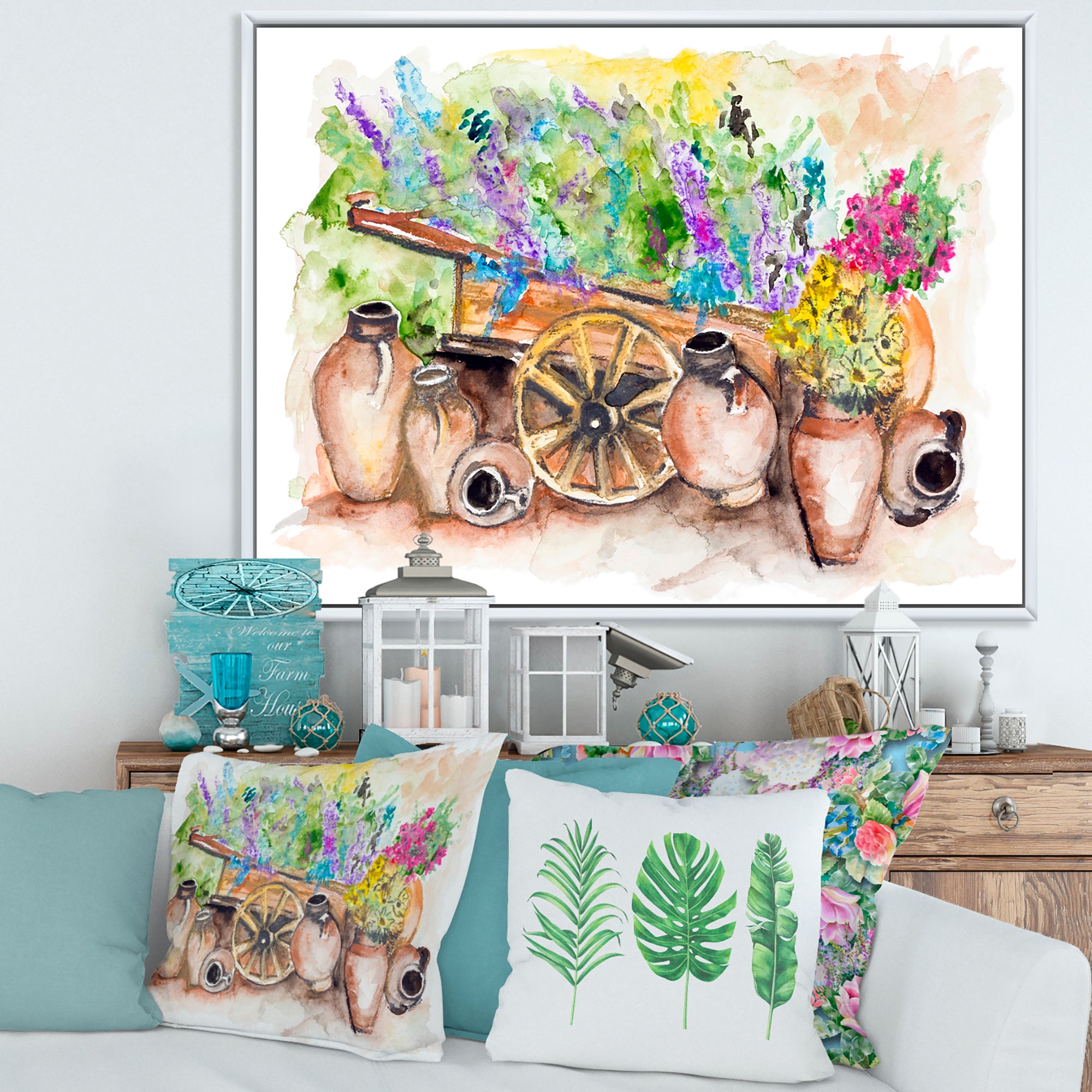 Lavender Flowers On Ancient Cart