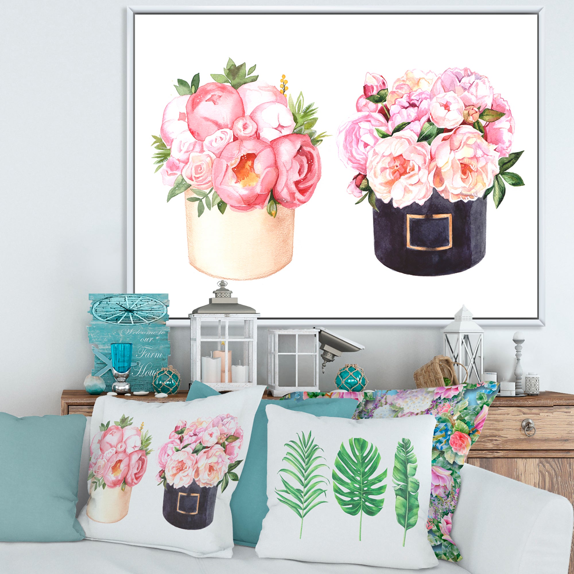 Flower Box With Peonies and Rose