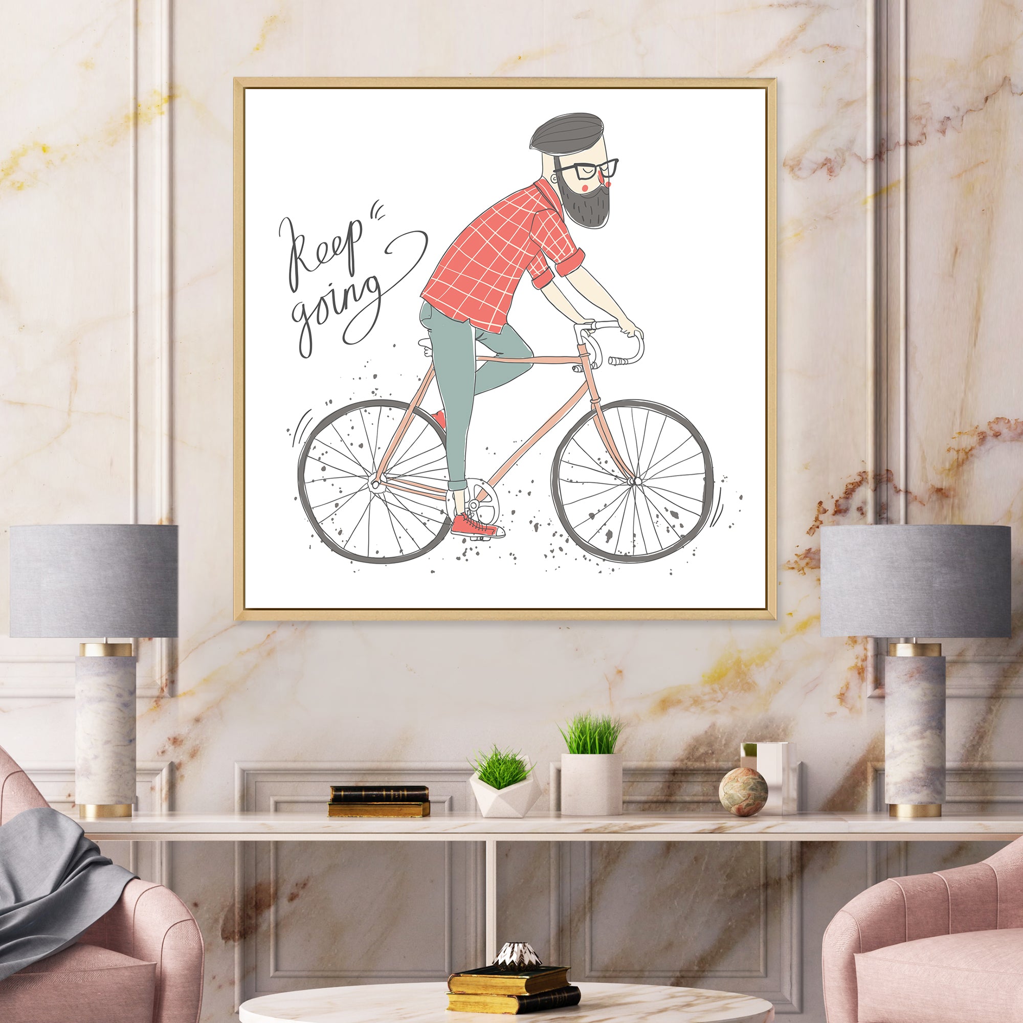 Hipster Man On A Bicycle