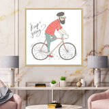 Hipster Man On A Bicycle