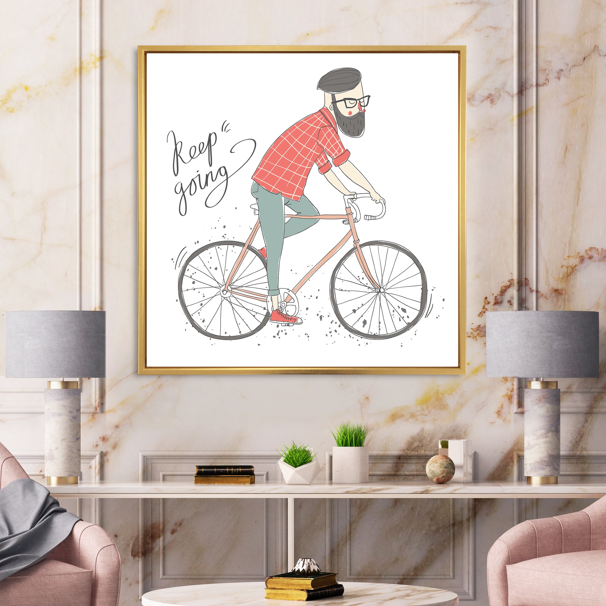 Hipster Man On A Bicycle