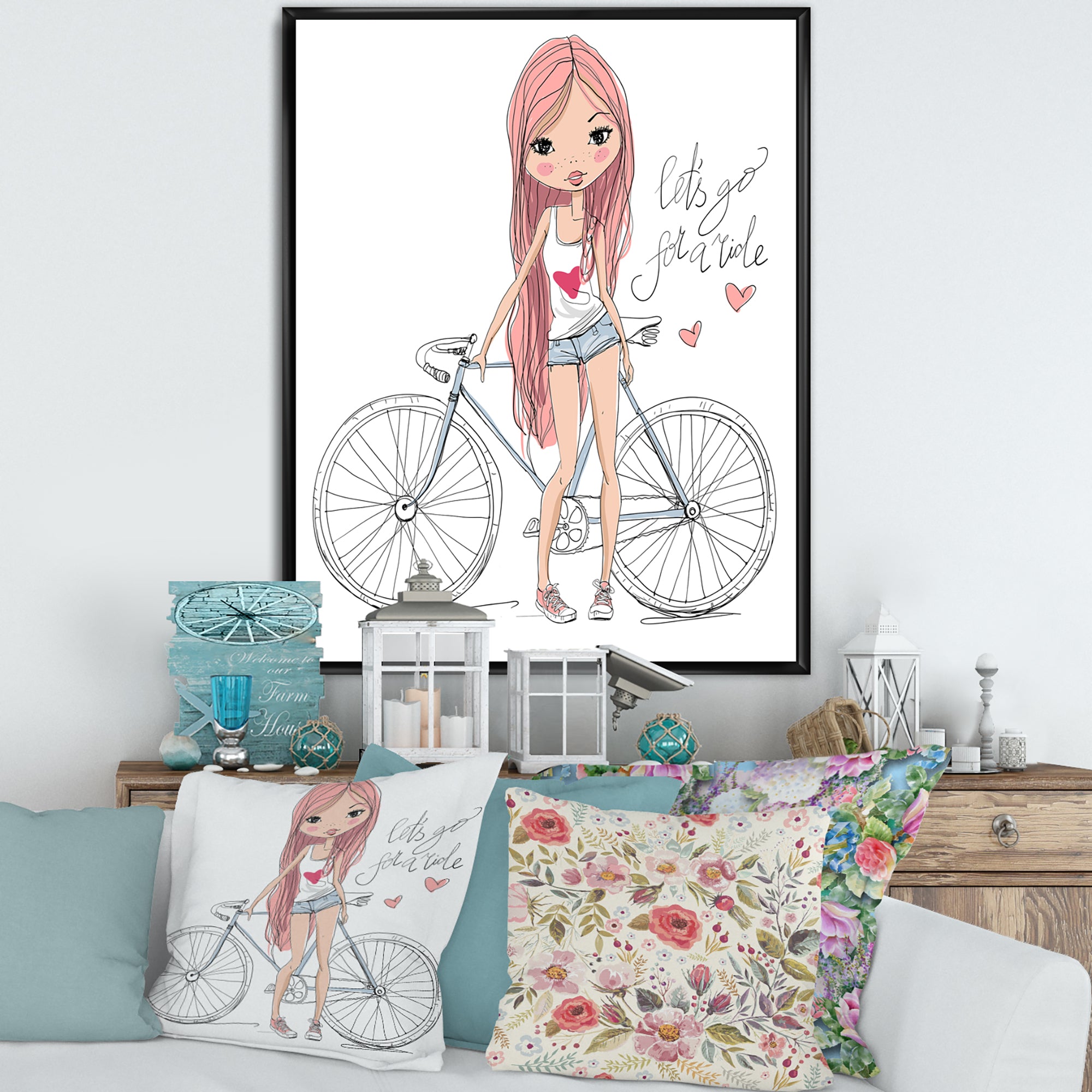 Young Girl With Bicycle