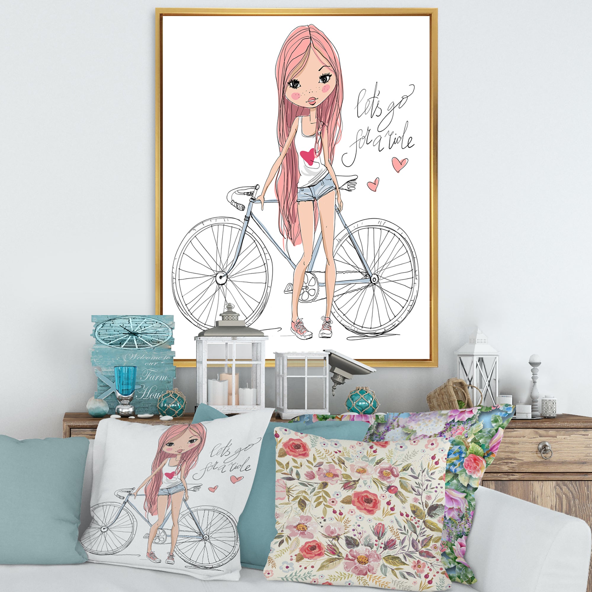 Young Girl With Bicycle