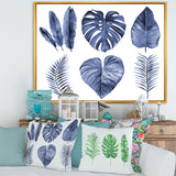 Tropical Blue Watercolour Leaves I