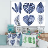 Tropical Blue Watercolour Leaves I