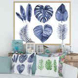 Tropical Blue Watercolour Leaves I
