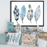 Blue Boho Feathers I