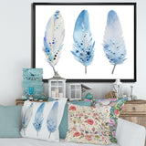 Blue Boho Feathers II