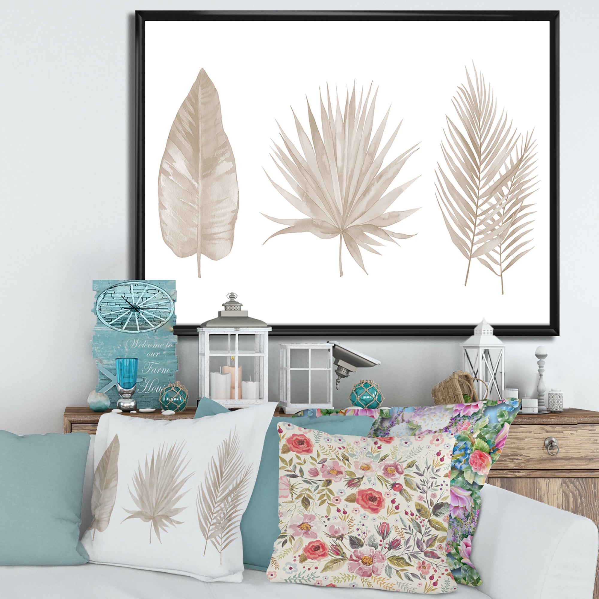 Tropical Beiges Leaves
