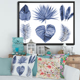 Tropical Blue Watercolour Leaves IV