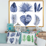 Tropical Blue Watercolour Leaves IV