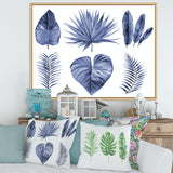 Tropical Blue Watercolour Leaves IV