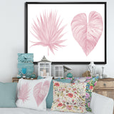 Tropical Pink Watercolour Leaves II