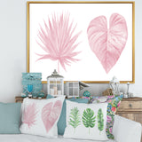 Tropical Pink Watercolour Leaves II