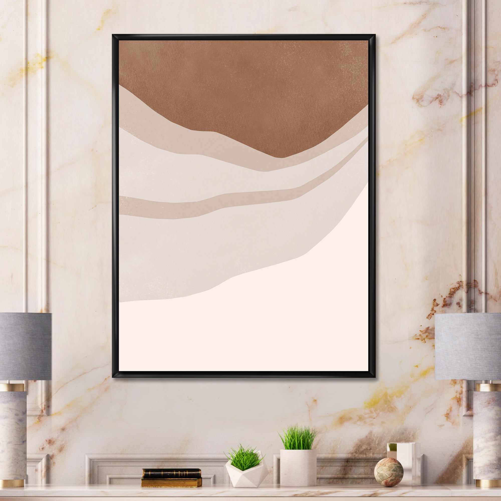 Terracotta and Ivory Shapes with Scuff Effect