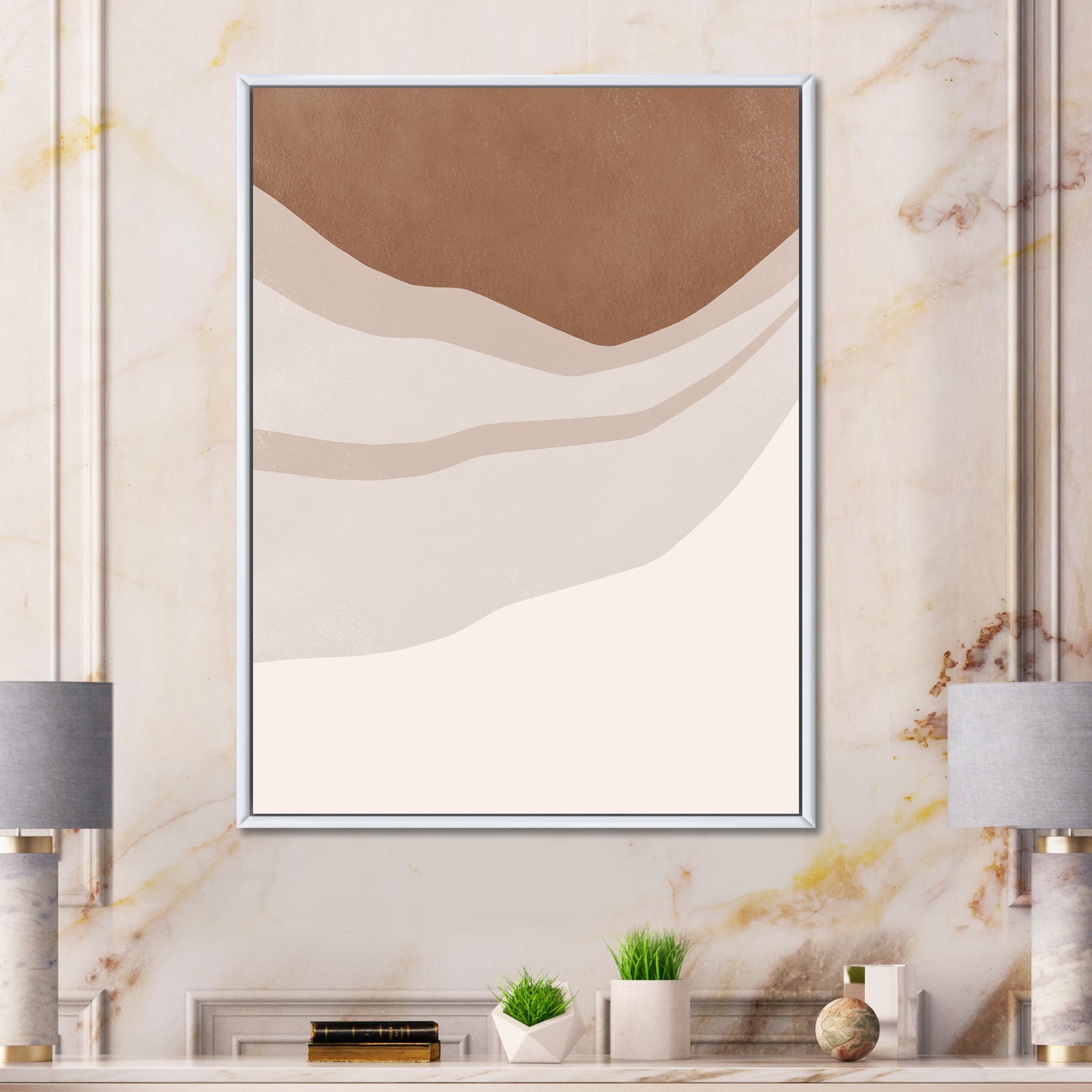 Terracotta and Ivory Shapes with Scuff Effect