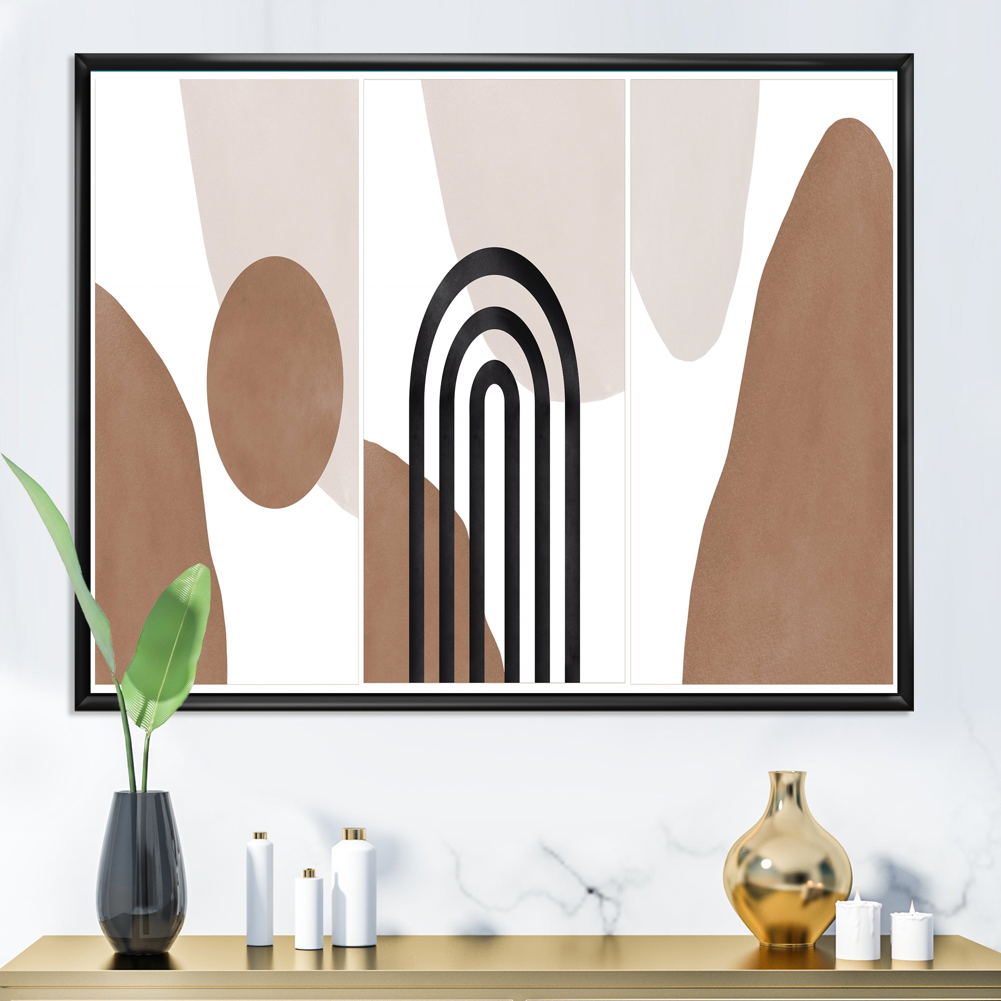 Abstract Shapes in Terracotta and Ivory Shapes II