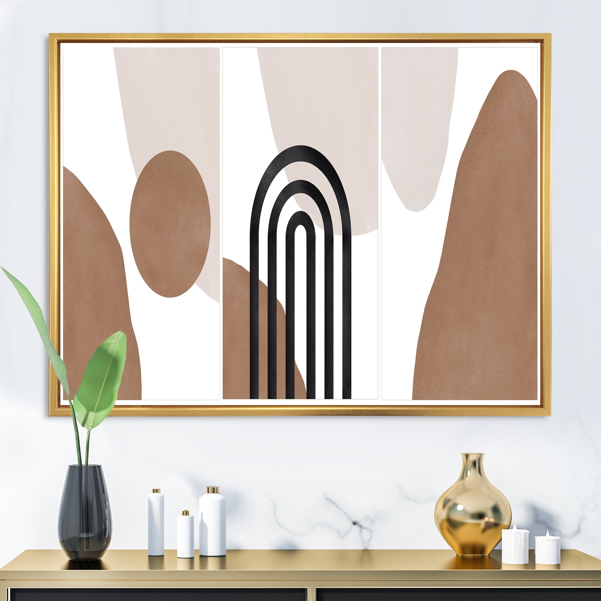 Abstract Shapes in Terracotta and Ivory Shapes II