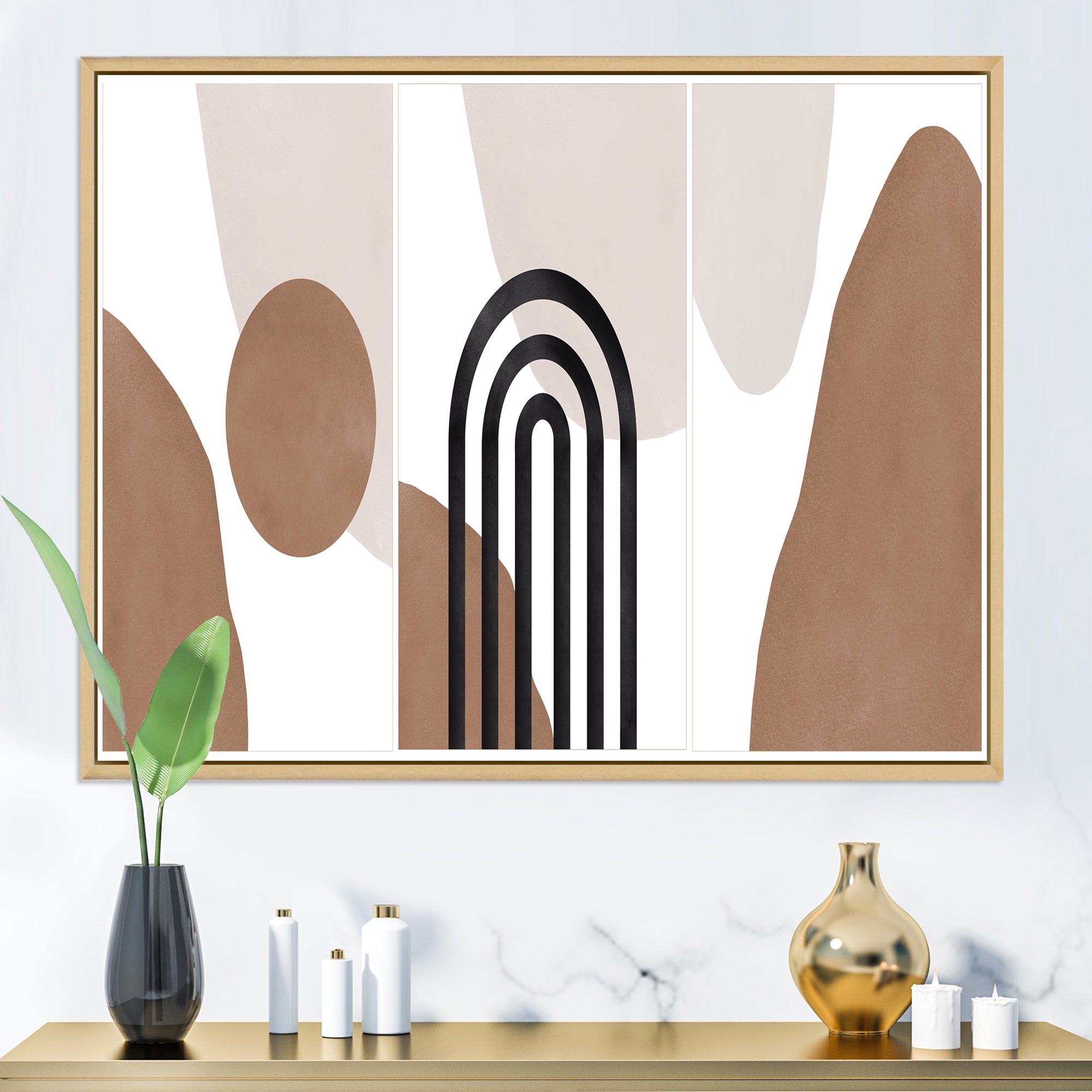 Abstract Shapes in Terracotta and Ivory Shapes II