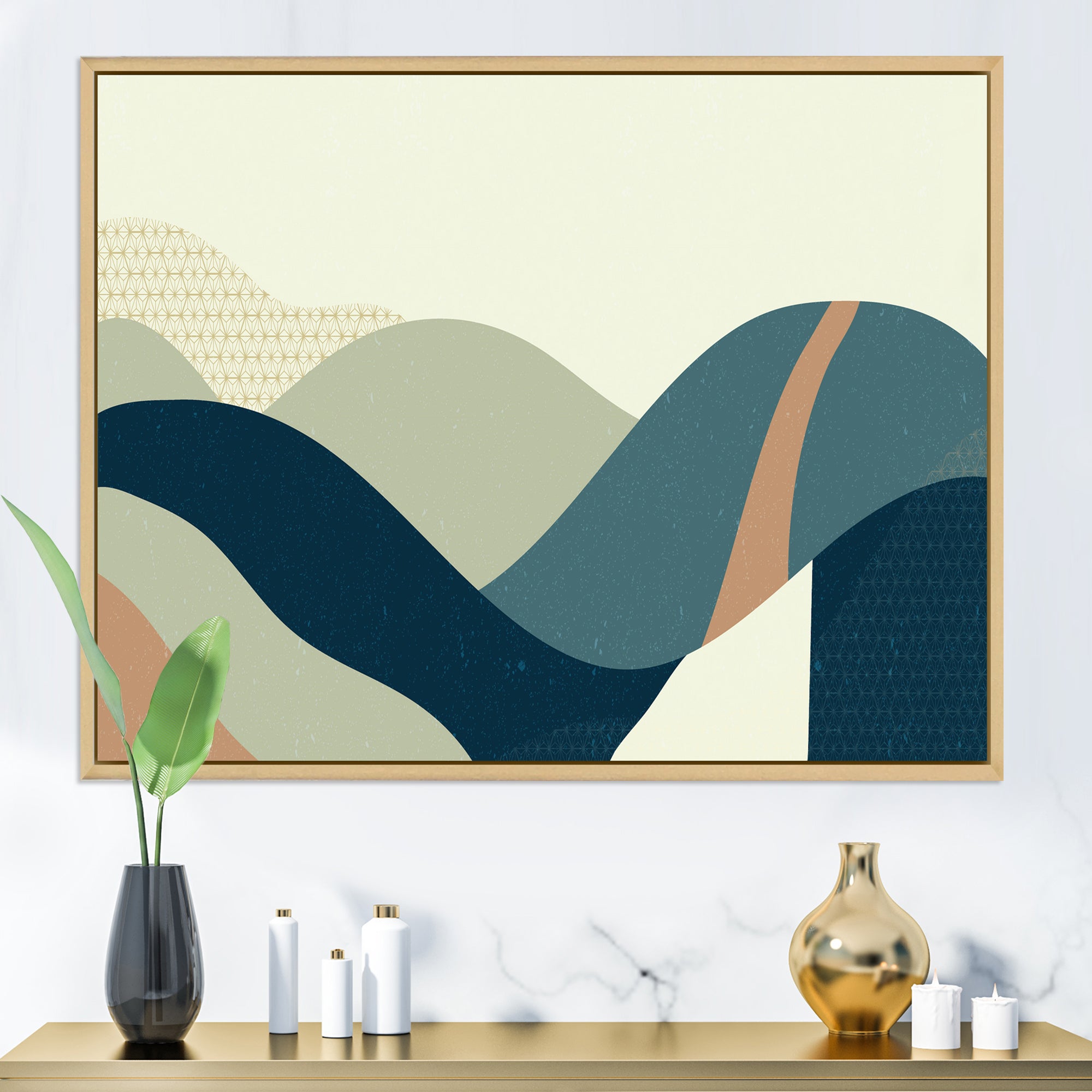 Abstract Geometric Landscape With Hills