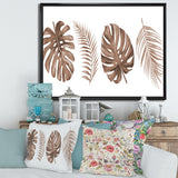 Tropical Monstera and Palm Leaf In Terracotta