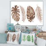 Tropical Monstera and Palm Leaf In Terracotta