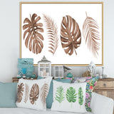 Tropical Monstera and Palm Leaf In Terracotta