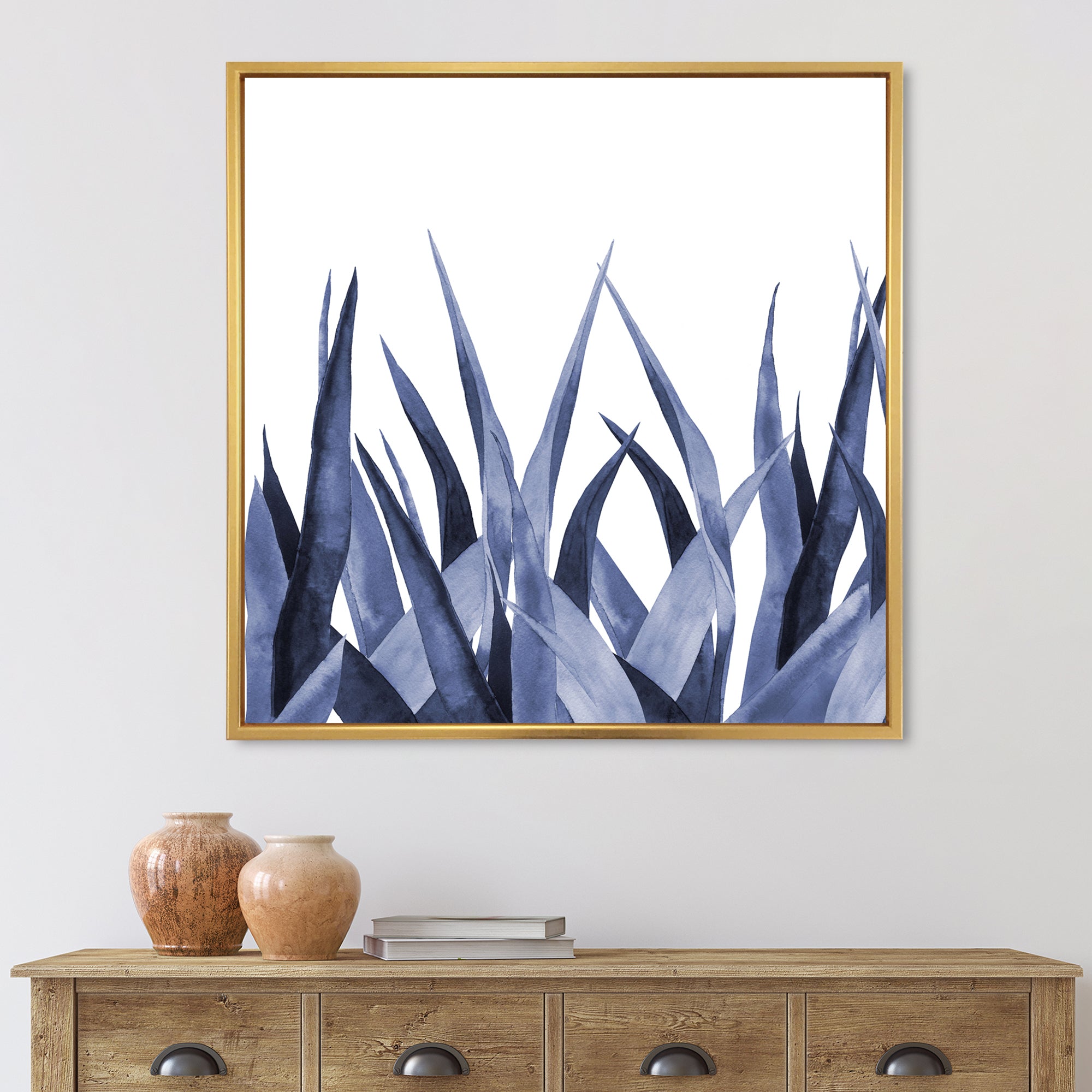 Navy Blue Agave Leaves